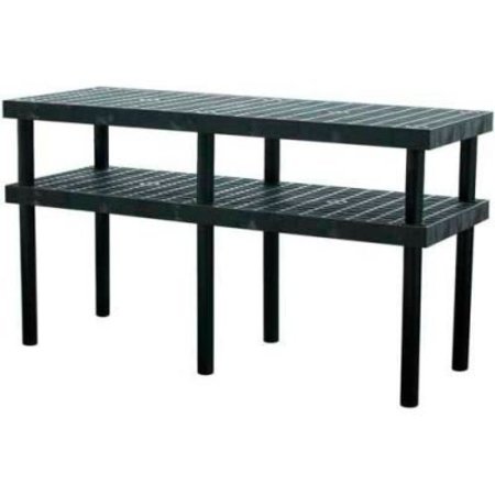 VESTIL Plastic Workbench w/ Grid Top, 66"W x 24"D, Black WBT-G-6624